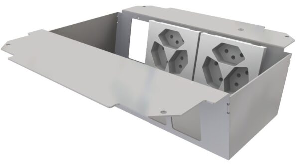 Produktbild UBD 261 275  -  Steckdoseneinsatz vertikal für 2x5 FLF inkl. 2x 3xT13, weiss
